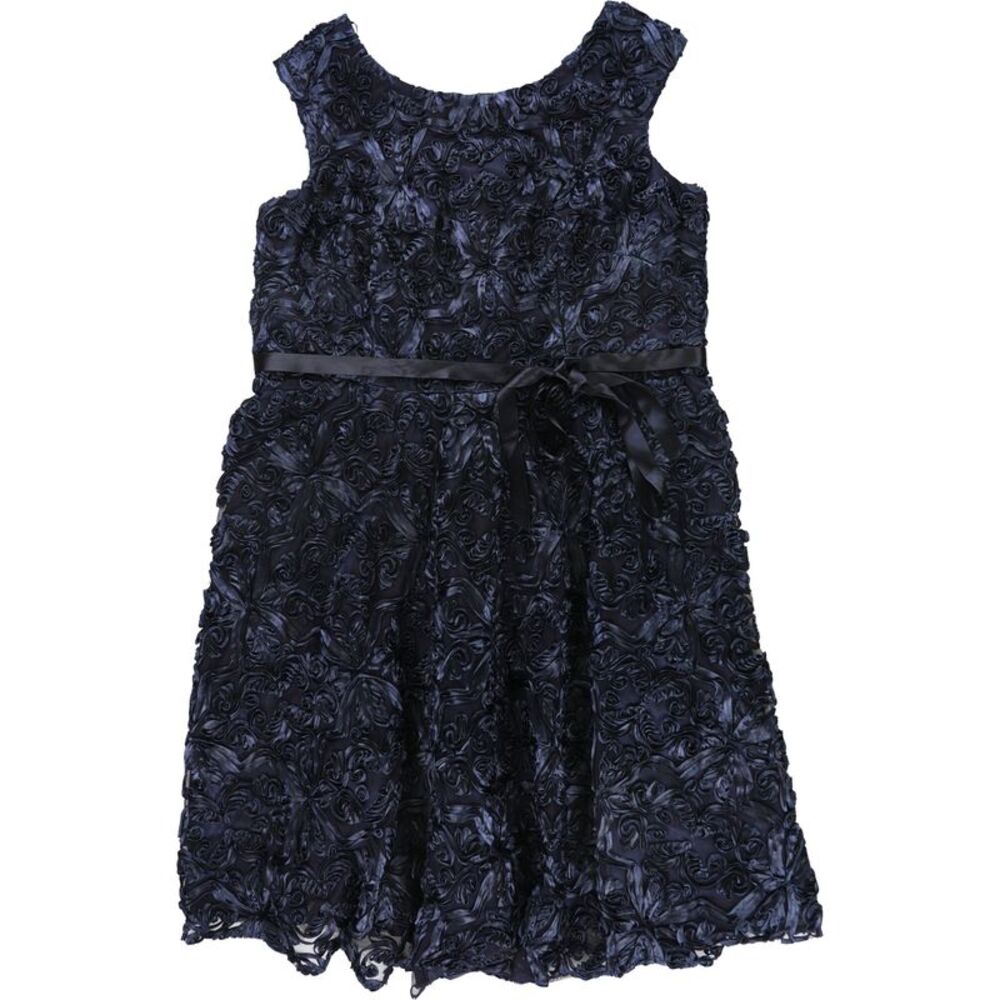 Alex Evenings Womens Plus Size Belted Embroidered Cocktail Dress, NWT